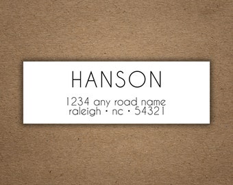 Modern Minimalist Return Address Labels | 3" x 1" | 24 Personalized Labels