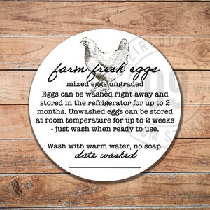 Farm Fresh Egg Handling Labels | Chicken Date Stickers