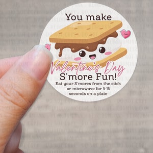 100 Labels - Valentine S'mores Treats Labels - 2" Round