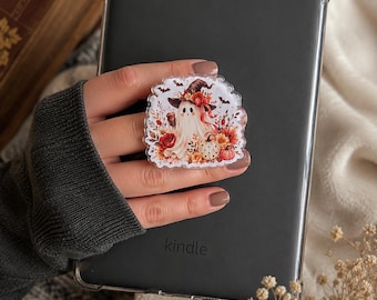 Halloween Kindle Decor Kit | Ghost, Pumpkin Stickers, Magnetic Grip Bundle