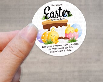 100 Labels - Easter S'mores Treats Labels - 2" Round