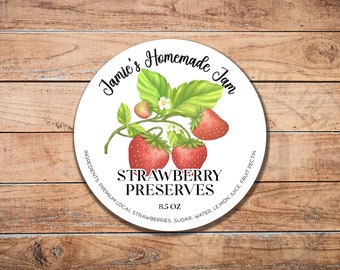 100 Labels PERSONALIZED - Homemade Jelly Jam Preserves Labels | Bakery Labels | Packaging Labels | 2" Round