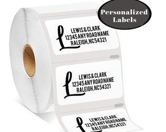 Custom Initial Return Address Labels | Stickers | Bill Pay | Roll Stickers | Personalized | 100-250-500 Address Labels | 1" x 2" | 03