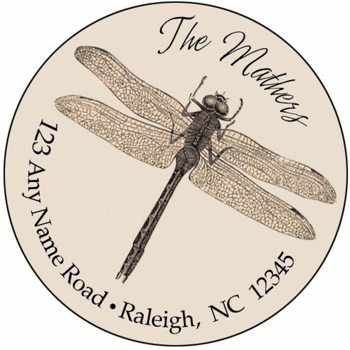 Old World Dragonfly Return Address Labels Dragonfly Stickers Etsy