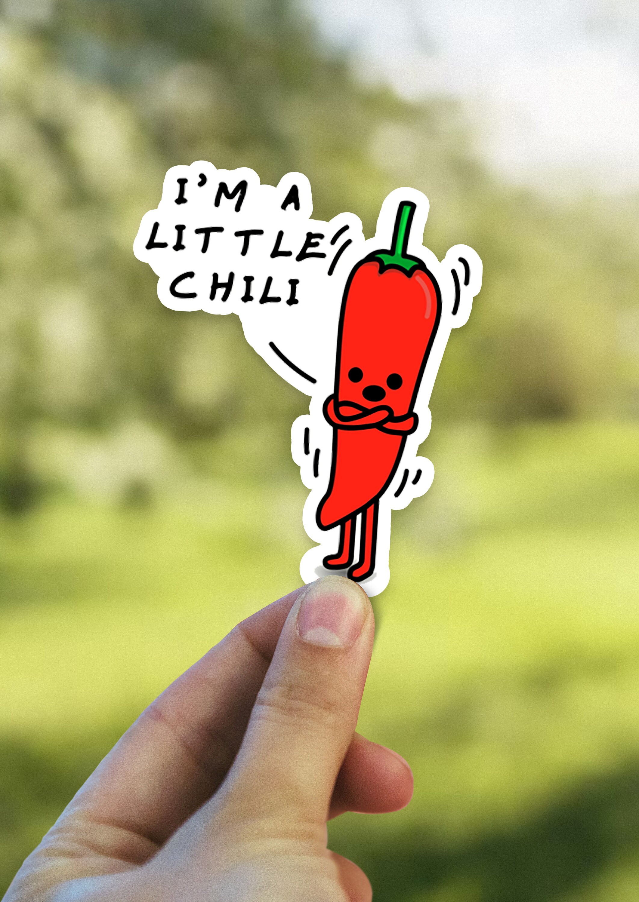 Chili Pepper I'm a Little Chili Sticker Funny Quote Etsy