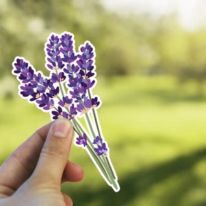 Lavender Floral Sticker | Flower Decal | Vinyl Laptop Tumbler Die Cut Sticker Waterproof Vinyl Decal