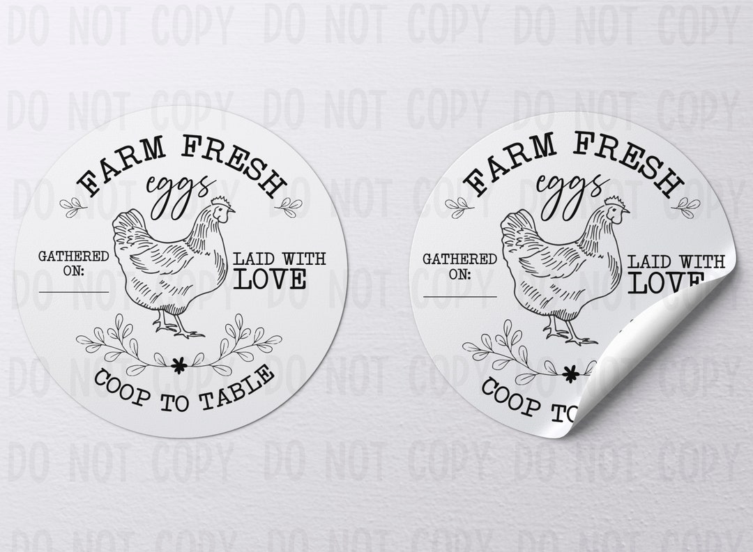 100 Labels - Farm Fresh Egg Carton Labels - Etsy