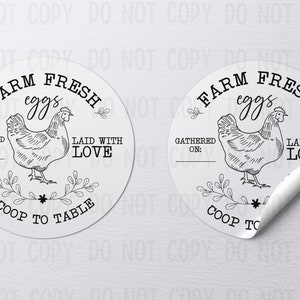 100 Labels - Farm Fresh Egg Carton Labels