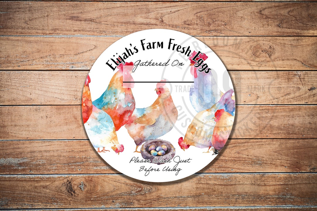100 Labels PERSONALIZED Farm Fresh Egg Carton Labels Etsy