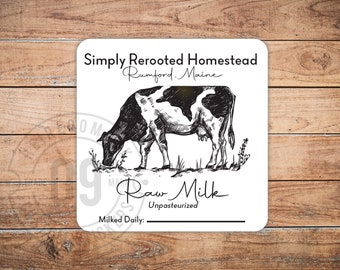 100 Labels PERSONALIZED | Vintage Farm Fresh Milk Labels