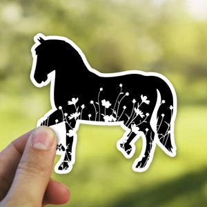 Floral Horse Vinyl Die Cut Decal Sticker | Laptop | Tumbler | Cup | Water Bottle | Tablet | Car Decal