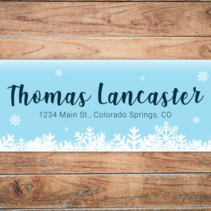 Snowy Day Address Labels | Return Address Labels | Rectangle Return Address Labels | 3&quot; x 1&quot; | 24 Personalized Labels