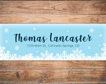 Snowy Day Address Labels | Return Address Labels | Rectangle Return Address Labels | 3" x 1" | 24 Personalized Labels