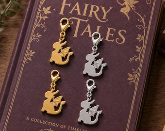 Fantasy Dragon Charm for Kindle, E-reader, Purse, Keychain – Bookish Accessory