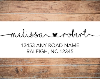 Return Address Labels | Personalized Rectangle Return Address Labels | Address Label Sticker | Calligraphy Labels | 3" x 1" | 24 Labels