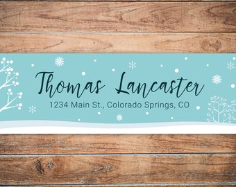 Winter Wonderland Address Labels | Return Address Labels | Rectangle Return Address Labels | 3" x 1" | 24 Personalized Labels