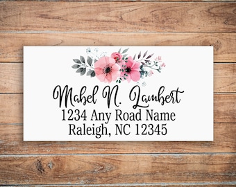 Floral Return Address Label | Flower Personalized Address Labels | Shipping Labels | Mailing Labels