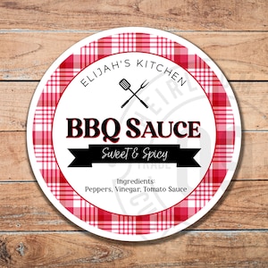 100 Labels PERSONALIZED - Homemade BBQ Sauce Labels | Barbecue Labels | Packaging Labels | 2" Round