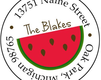 Summer Watermelon Return Address Labels Stickers