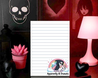 Dramatic Ghost Unicorn Notepad | Whimsical Stationery Writing Pad