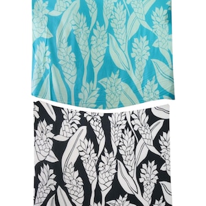 NEW! Rayon Hawaiian Print Limited Stock! Ginger Black and White pareo / Sarong / Beach Cover up or Wrap