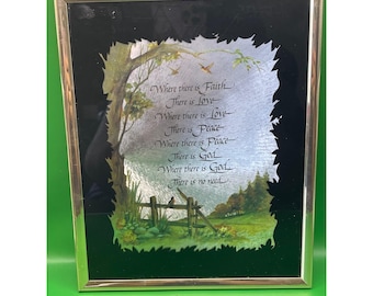 Cuadro de cristal enmarcado con grabado en lámina de Kafka de estilo vintage, poema inspirador, arte cristiano.