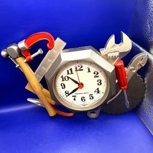 Reloj de pared Burwood Tool de 1986, New Haven, cuarzo, decoración para taller o garaje, probado.