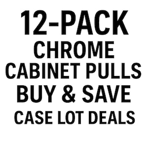 Pack of 12 Chrome Cabinet Pulls - Modern Cabinet and Drawer Handles