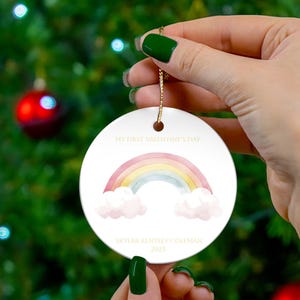 Rainbow Personalized Ornament, Baby First Valentine Ornament, Custom Ornament, Christmas Tree Decor, Personalized Gift