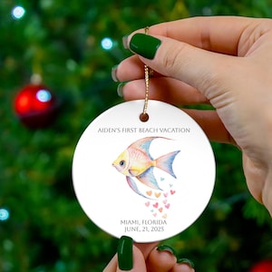 Fish Personalized Ornament, Baby First Trip Ornament, Custom Ornament, Christmas Tree Decor, Personalized Gift