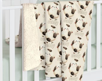 Fußball personalisierbare Decke, Kinderzimmer Dekor, Baby-Dusche-Geschenk, Geburtstagsgeschenk, individuelle Baby-Decke, personalisierte Decke