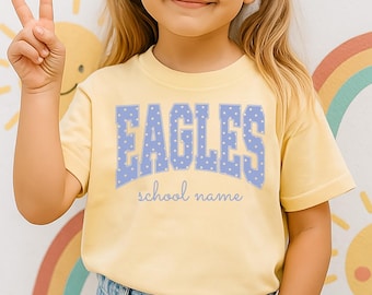 Custom Mascot Shirt, School Spirit Tee, Personalized Comfort Colors® Kids Shirt, Custom Back To School Team Name T-Shirt, Game Day Tee Gift