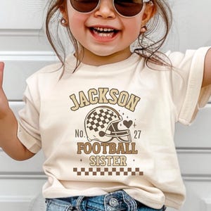 Custom Football Sister Shirt, Brothers Biggest Fan Tee, Comfort Colors Game Day Shirt, Girls Football T-Shirt,Toddler Lil Sis Football Shirt