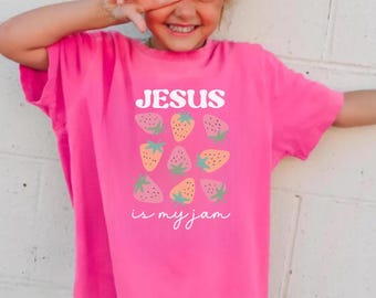 Jesus Is My Jam Kids Shirt, Christian Girl Tee, Love Like Jesus Toddler Shirt, Bible Verse Faith Tee, Religious Gift For Children