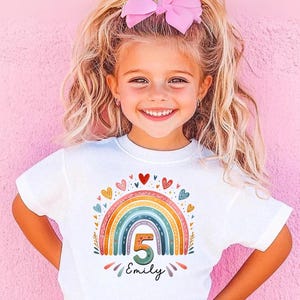 Personalized Girls Fifth Birthday, girls fifth birthday shirt, floral 5th Birthday Shirt, Five Year Old Tee, Girls Custom 5th Birthday Shirt