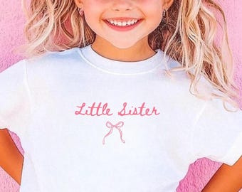 Matching Big And Little Sister Shirts, Toddler And Baby Sibling Outfits, Pregnancy Reveal Tee, Cute Sister Gift,New Baby Announcement Outfit