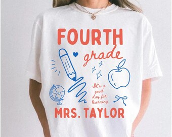 Camiseta para profesores Comfort Colors, Es un buen día para aprender, Camiseta de útiles escolares, Regalo para profesores de regreso a clases, Camiseta para profesores con dibujos