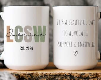 LCSW Graduation Gift, Personalized LCSW Mug, Licensed Clinical Social Worker Gift, Therapist Coffee Cup, Social Worker Appreciation