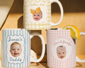 Taza personalizada con foto de bebé, taza para papá, regalo para el Día del Padre, taza para papá primerizo, taza de café para mamá.
