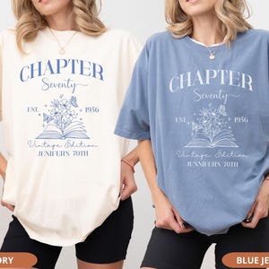Custom 70th Birthday Shirt, Personalized 70th Birthday gift, Chapter 70 Birthday, Book Lover Grandma Birthday, 70th Birthday Gift,Shirt 1956