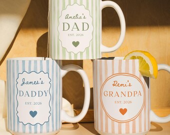 Mug personnalisé pour papa, cadeau personnalisé tasse à café pour nouveau papa, première tasse de fête des pères pour papa, cadeau futur papa de la grossesse