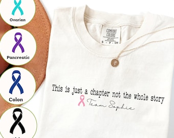 Chemise personnalisée de l'équipe de soutien au cancer, t-shirt de l'équipe de sensibilisation au cancer du sein, chemise cadeau survivante, chemise ruban cancer du pancréas, soutien à la famille