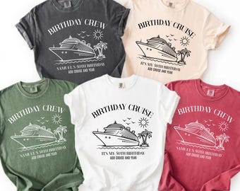 Custom Birthday Cruise Shirt, Personalized Cruise Crew Tee, Family Cruise Squad Gift For Milestone Birthday, Custom 70th Birthday Shirt