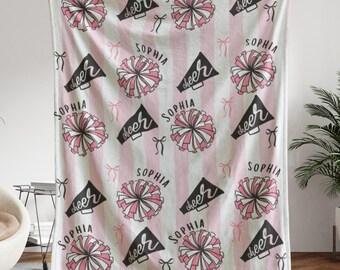 Personalized Cheerleading Blanket, Custom Cheerleader Team Gift, Cheer Squad Name Throw, Senior  Cheer Gift, Cheer Coach Gift, Birthday Gift