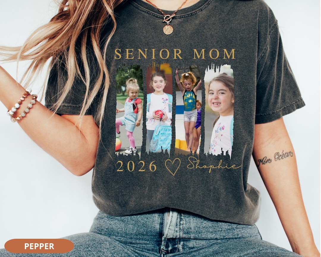 Custom Photo Senior Mom Shirt 2026, Comfort Colors® Graduation Tee, Proud Mom Of 2026 Grad