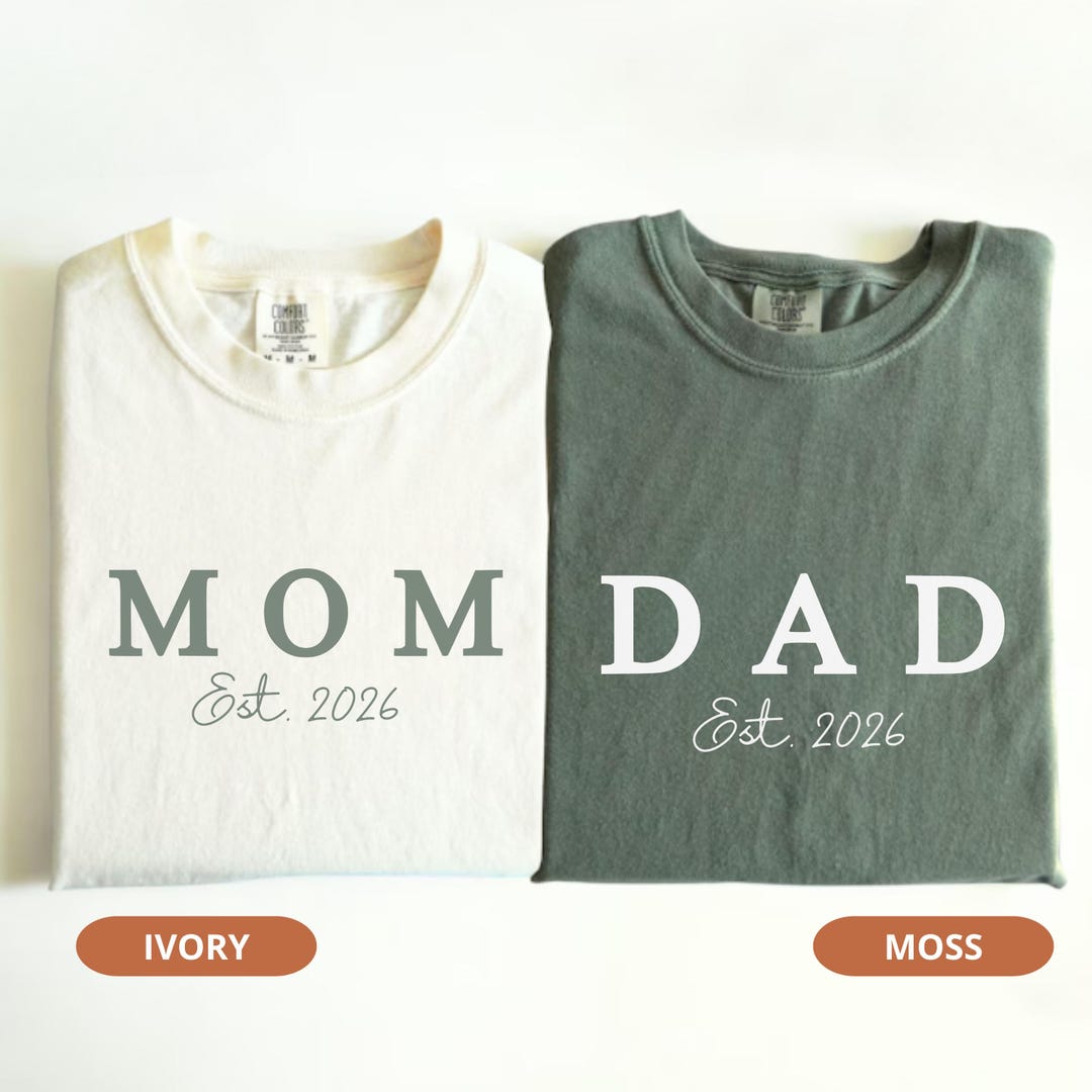 Comfort Colors® Mom Dad Shirts, Matching Parents Outfit, Custom ...
