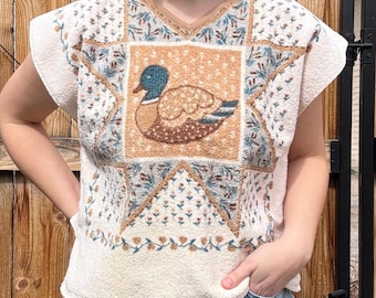Vintage Upcycled Towel Top | Quilted Duck