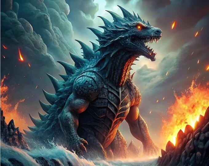 Godzilla Clip Art , Godzilla Digital Print , Godzilla Poster , High ...