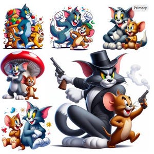 Tom & Mouse Digital Download Pack PNG , Tom and Mouse Image