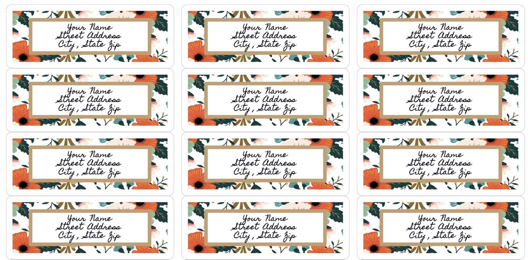 30 Floral Fun Address Labels-sheet of 30 Labels - Etsy
